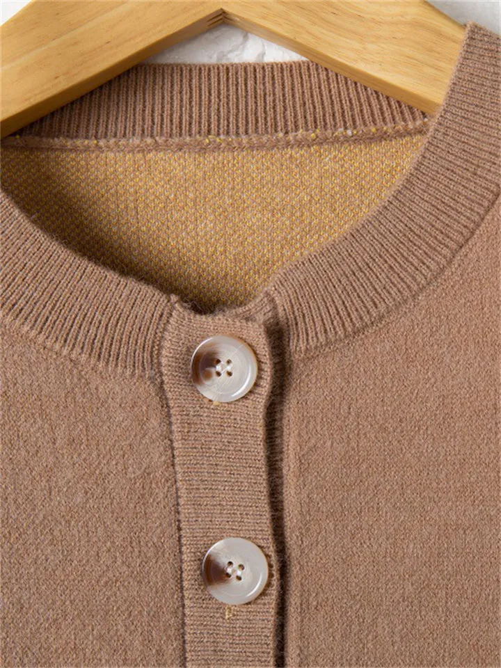 Daisies Printed Round Neck Buttons-Up Cardigans