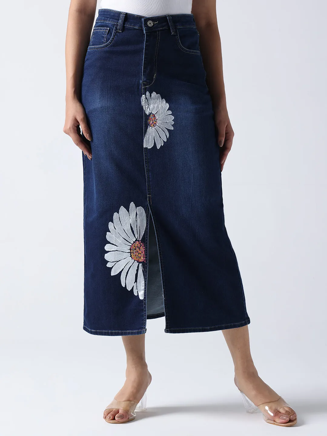 Daisy Dream Denim front cut Skirt
