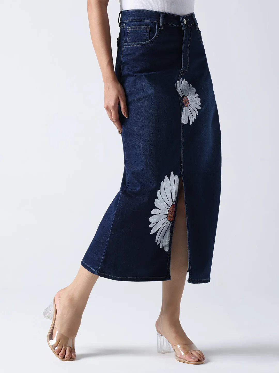 Daisy Dream Denim front cut Skirt