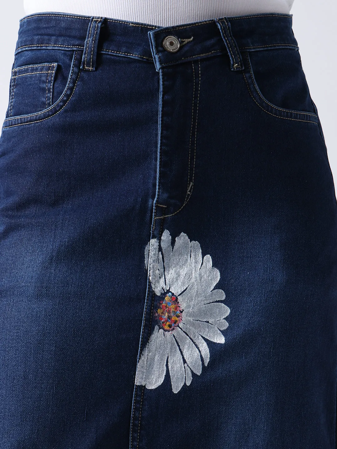 Daisy Dream Denim front cut Skirt