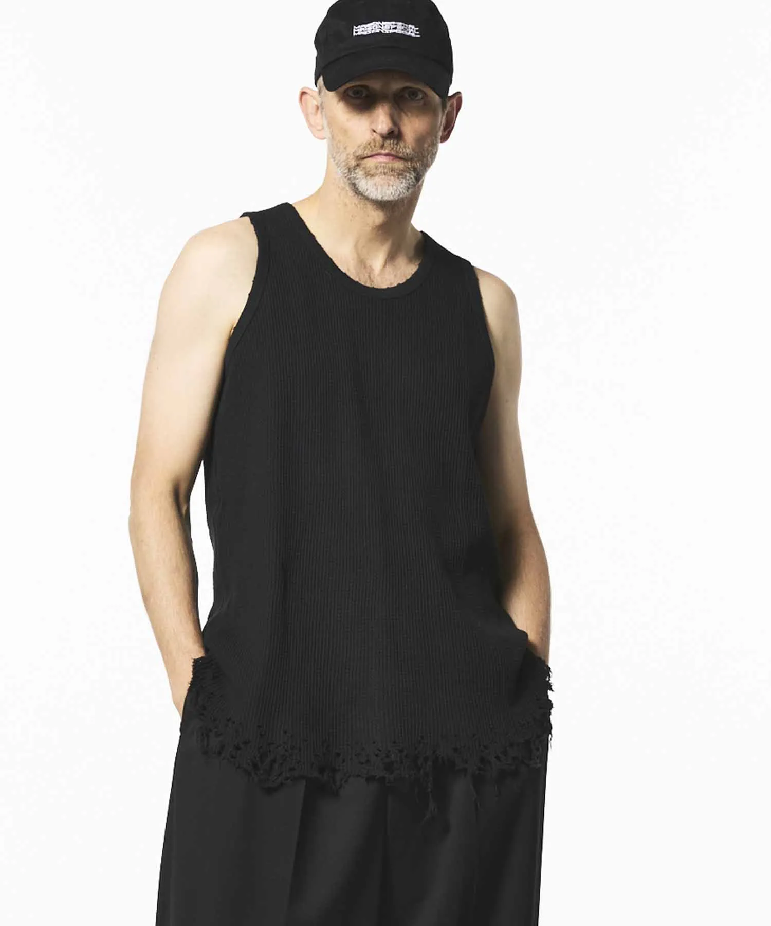 Damaged Waffle Layered Tank Top