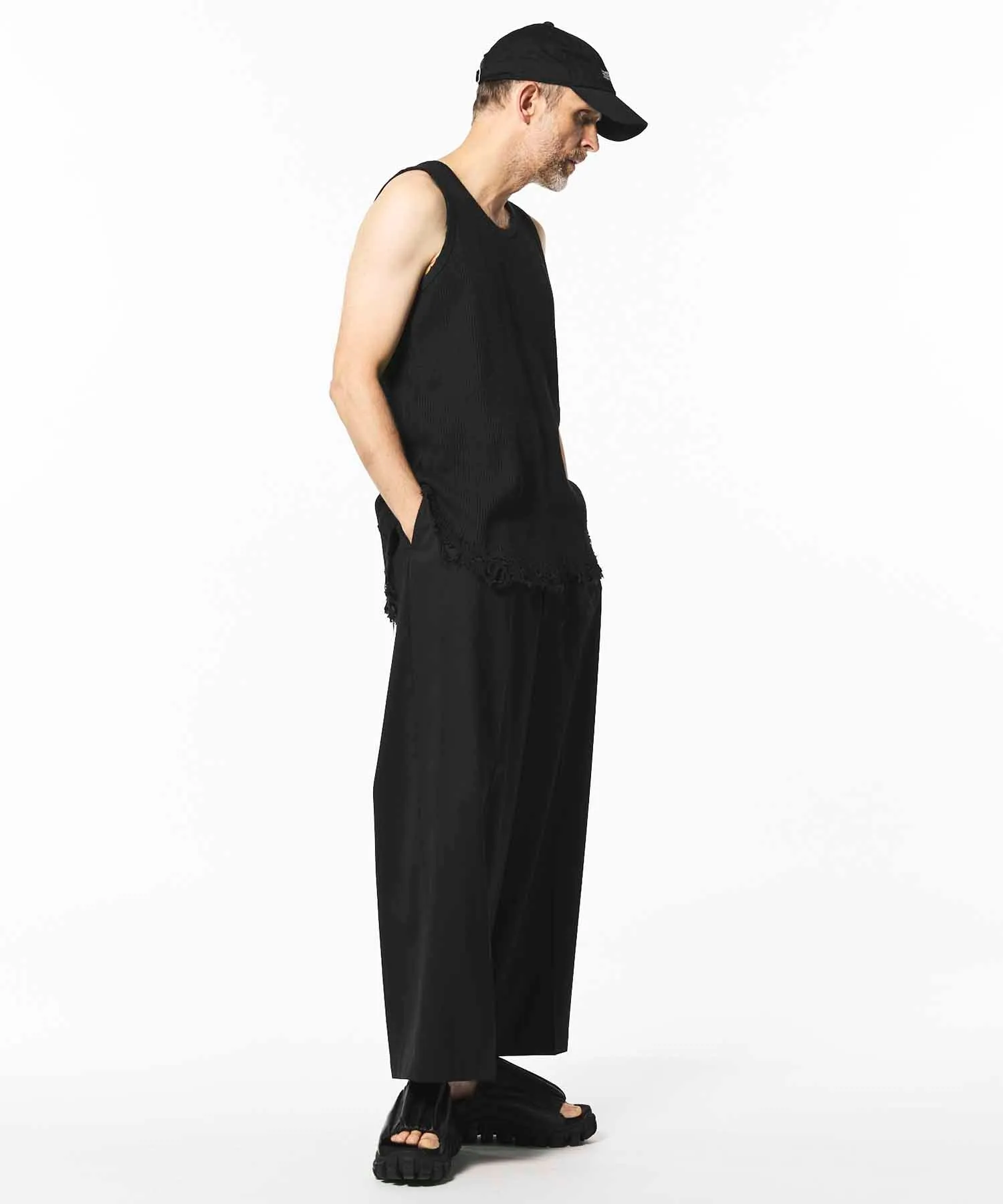 Damaged Waffle Layered Tank Top