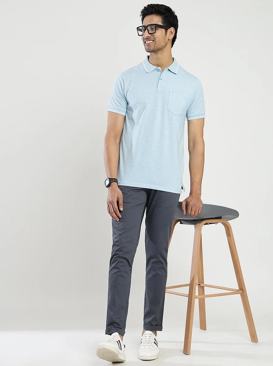 Dark Grey Solid Neo Fit Casual Trouser | Greenfibre