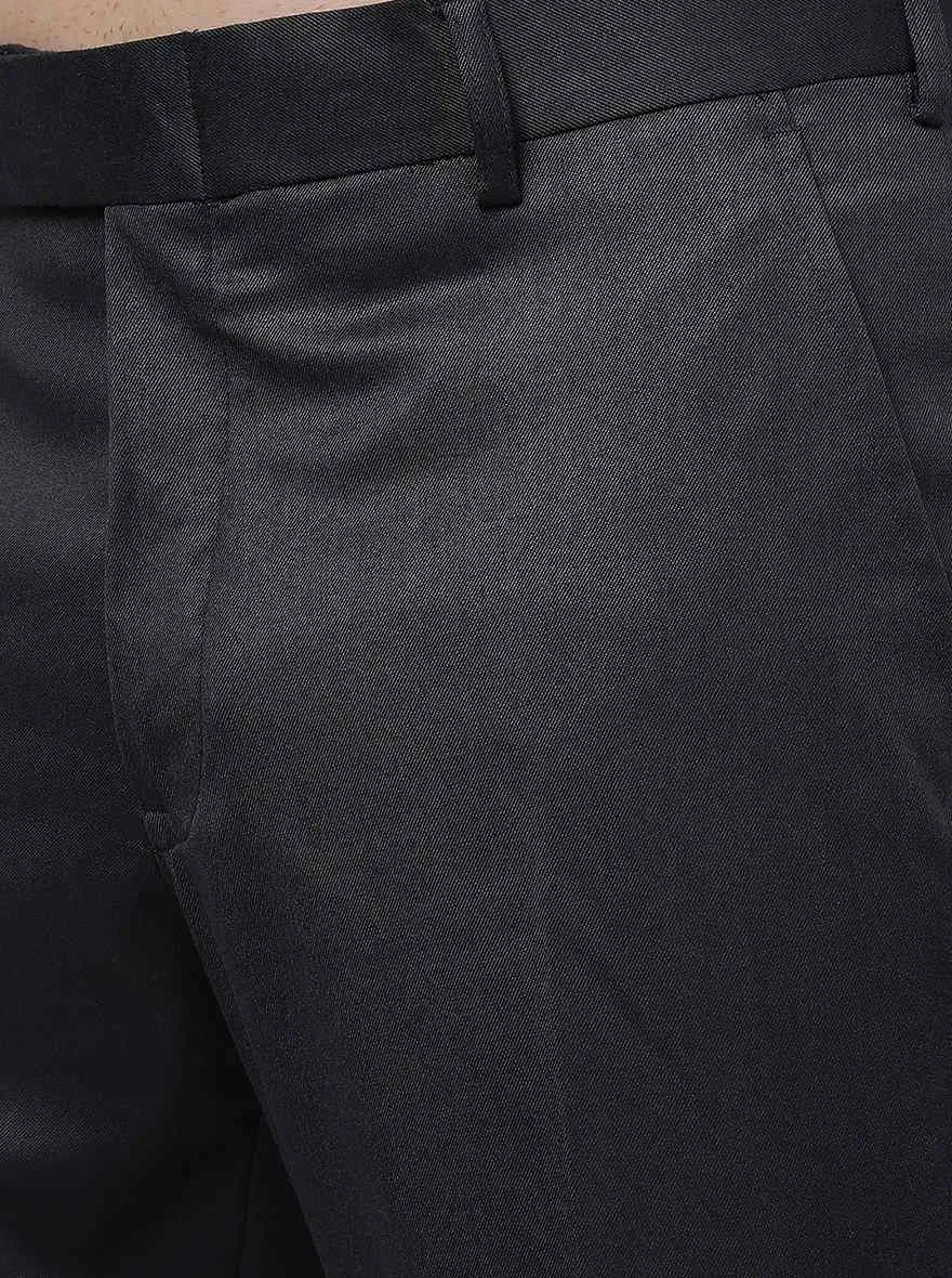 Dark Grey Solid Super Slim fit Formal Trouser | Greenfibre