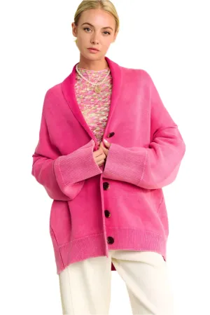 Davi & Dani Shawl Collar Ribbed Detail Button Up Cardigan