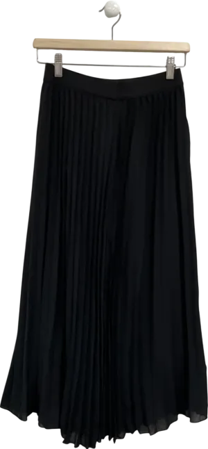 Dazy Black Daily Wear Solid Color Pleated Skirt UK M