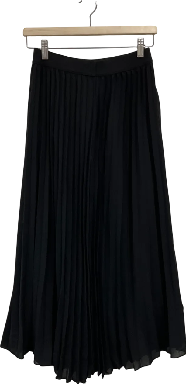 Dazy Black Daily Wear Solid Color Pleated Skirt UK M