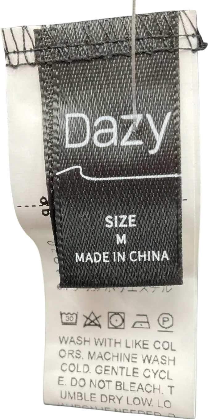 Dazy Black Daily Wear Solid Color Pleated Skirt UK M