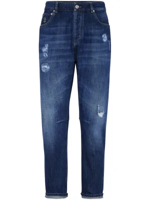 Denim jeans with tears