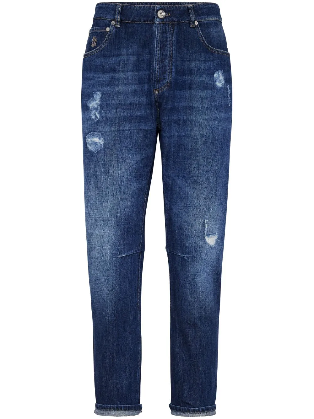 Denim jeans with tears