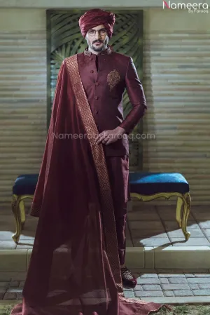 Designer Red Men Sherwanis for Wedding Wear #GN09