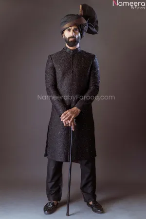 Designer Sherwani Groom Dress with Turban & Shawl #GN03