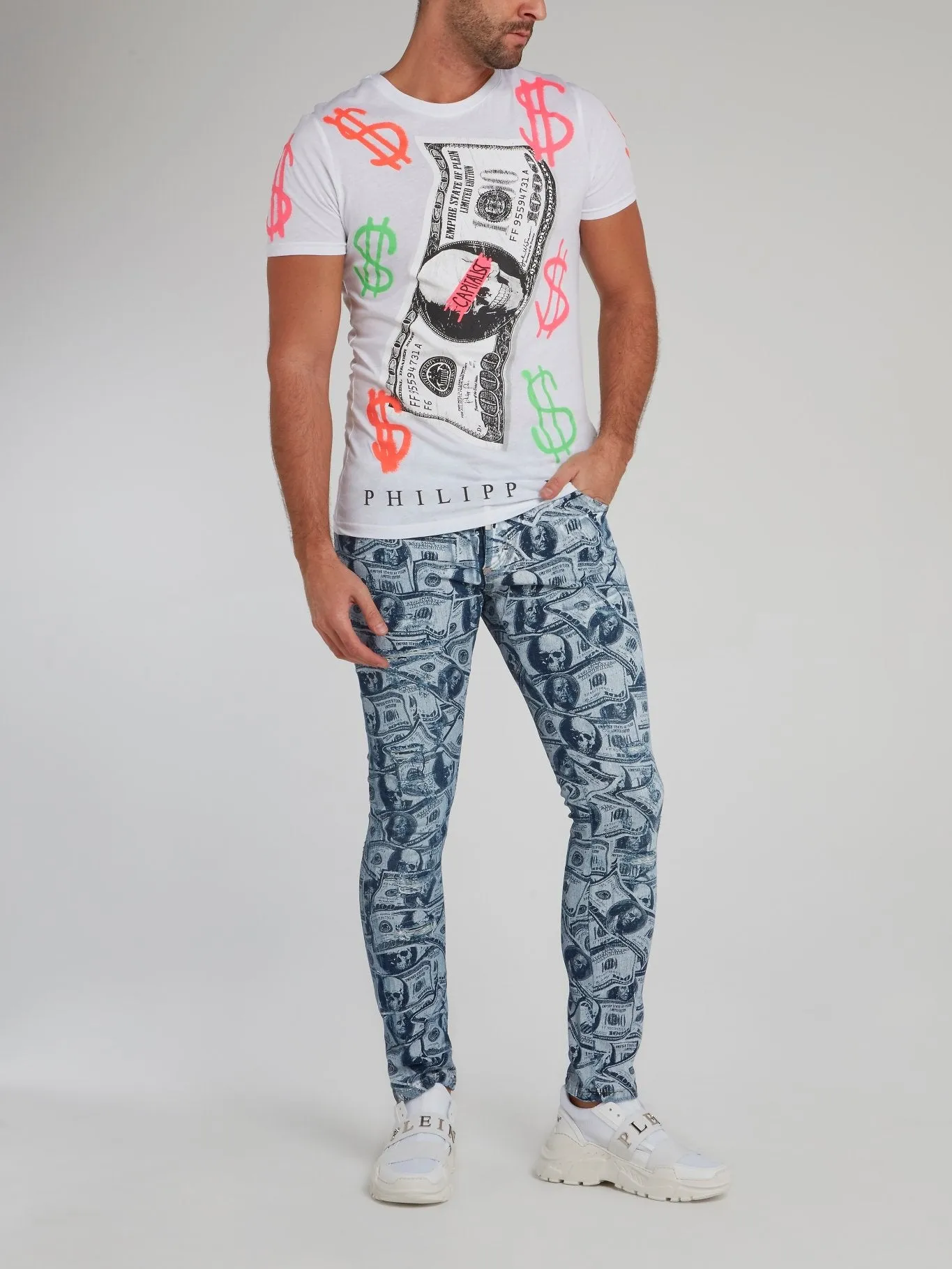 Dollar Skull Slim Fit Trousers