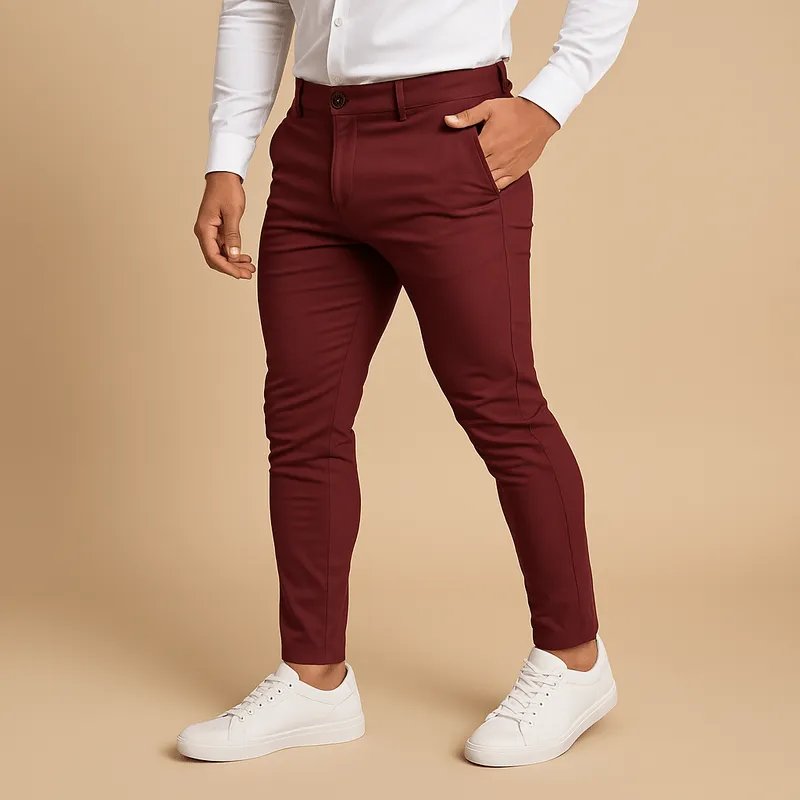 Domoir | Slim Fit Tailored Trousers