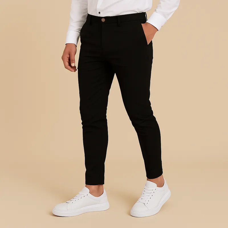 Domoir | Slim Fit Tailored Trousers