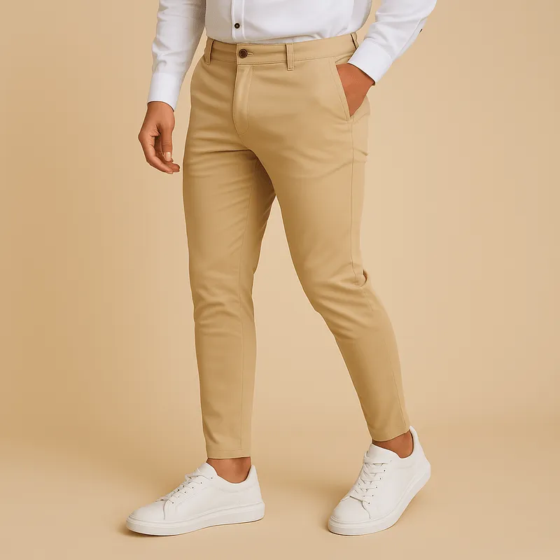 Domoir | Slim Fit Tailored Trousers