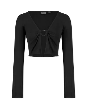 Dortensie Jersey Cropped Cardigan Top