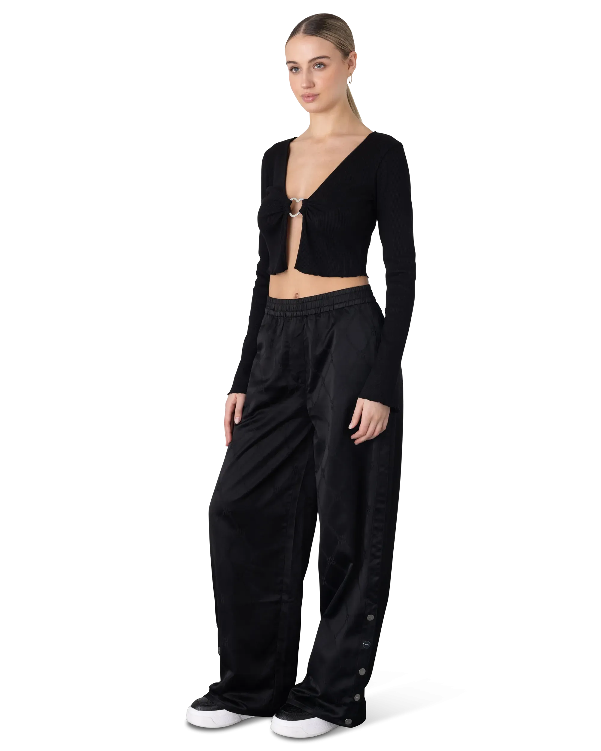 Dortensie Jersey Cropped Cardigan Top