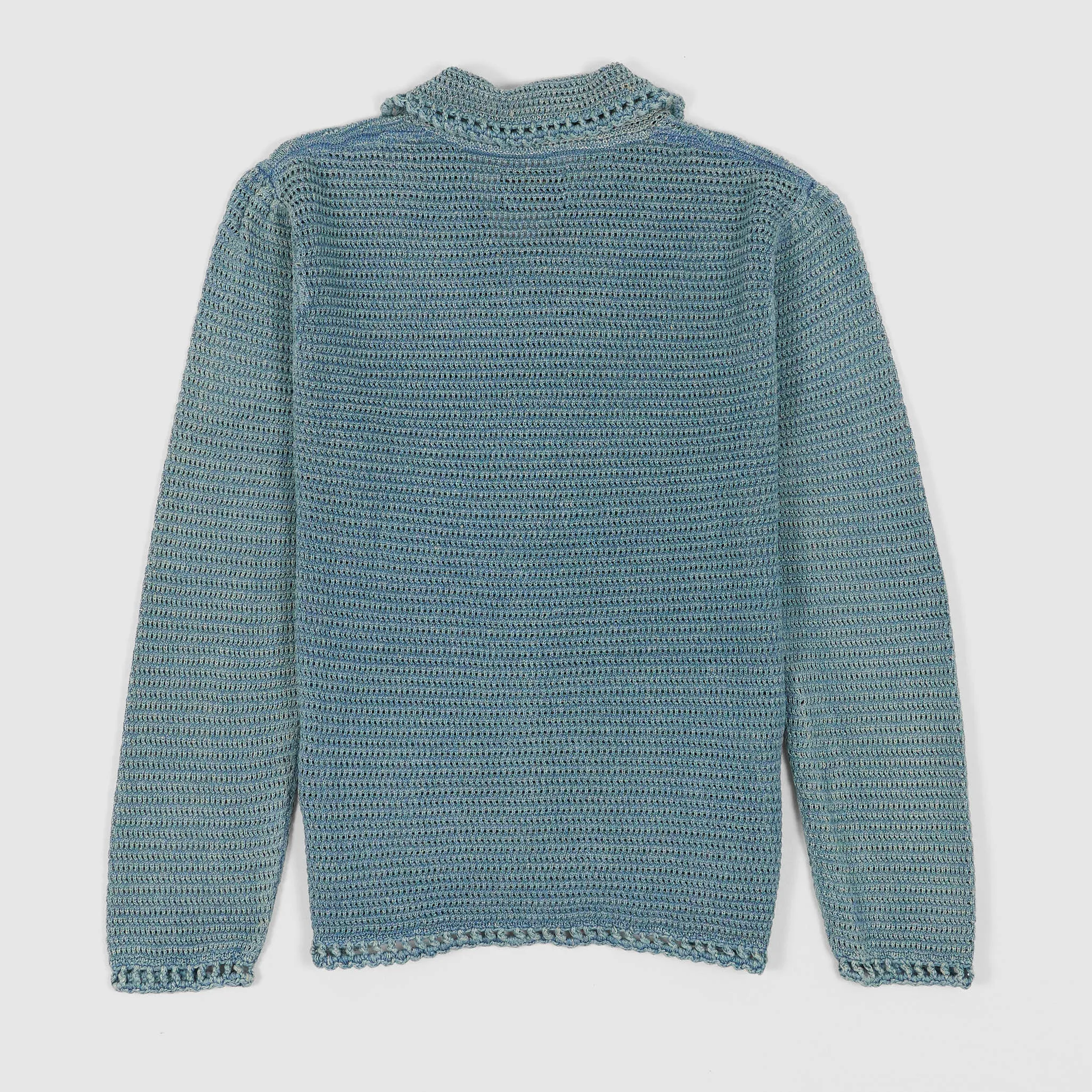 Double RL Ladies Linen-Cotton Pointelle Cardigan
