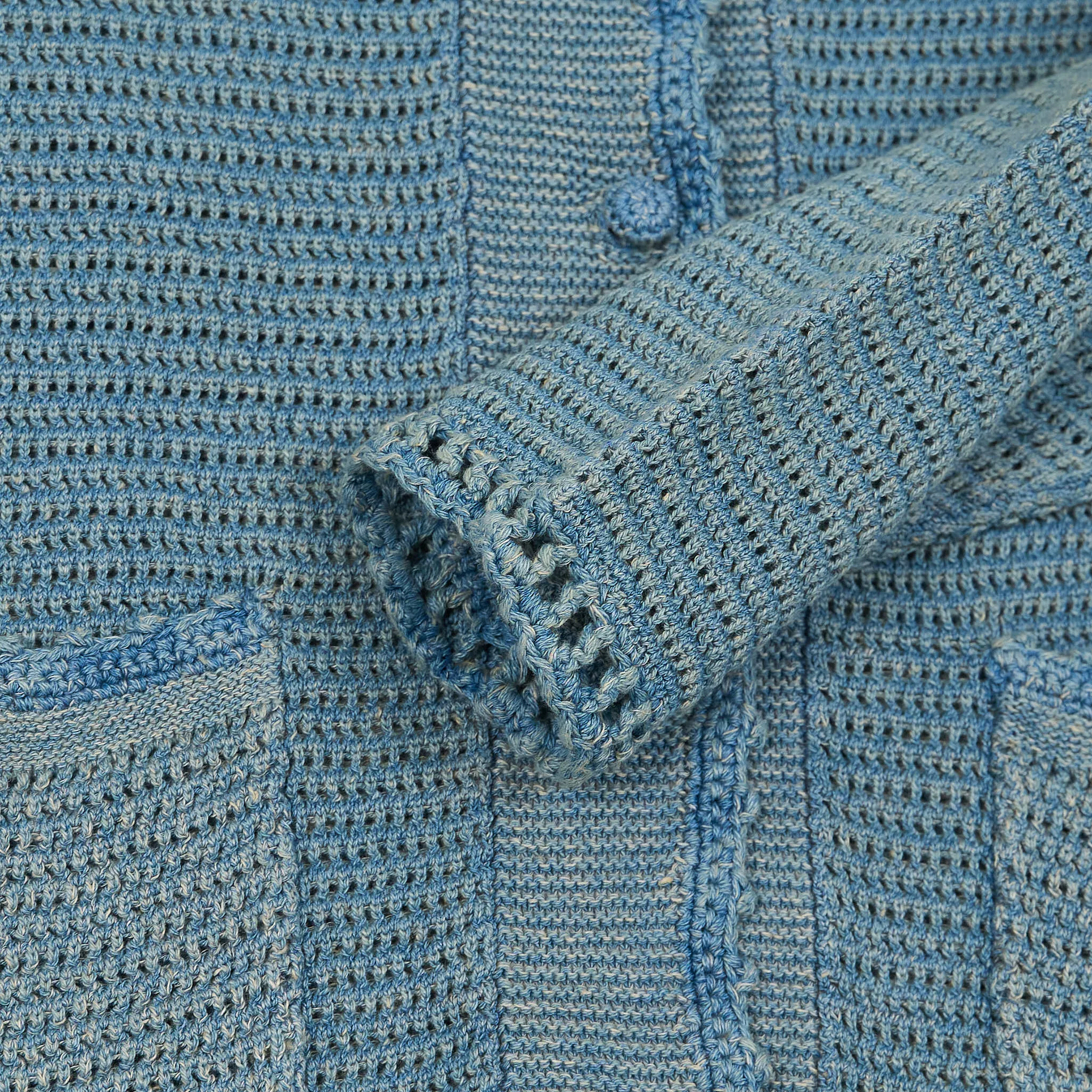 Double RL Ladies Linen-Cotton Pointelle Cardigan