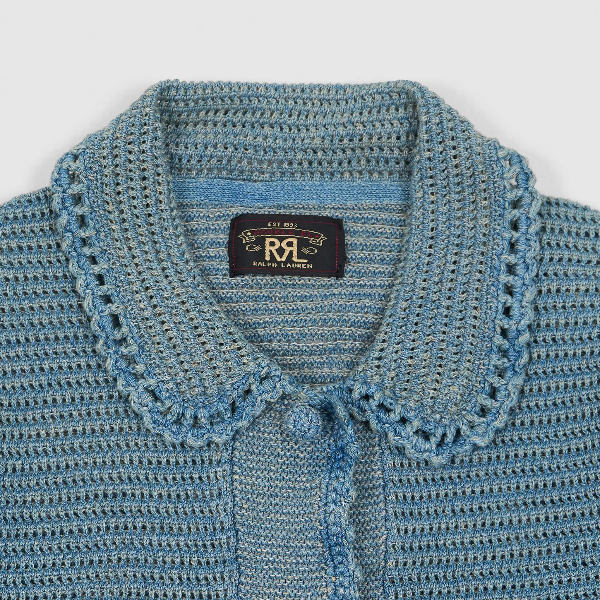 Double RL Ladies Linen-Cotton Pointelle Cardigan