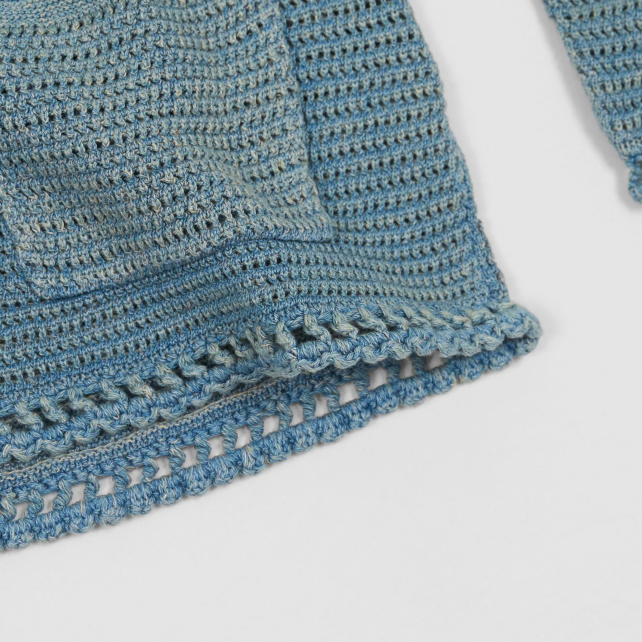 Double RL Ladies Linen-Cotton Pointelle Cardigan