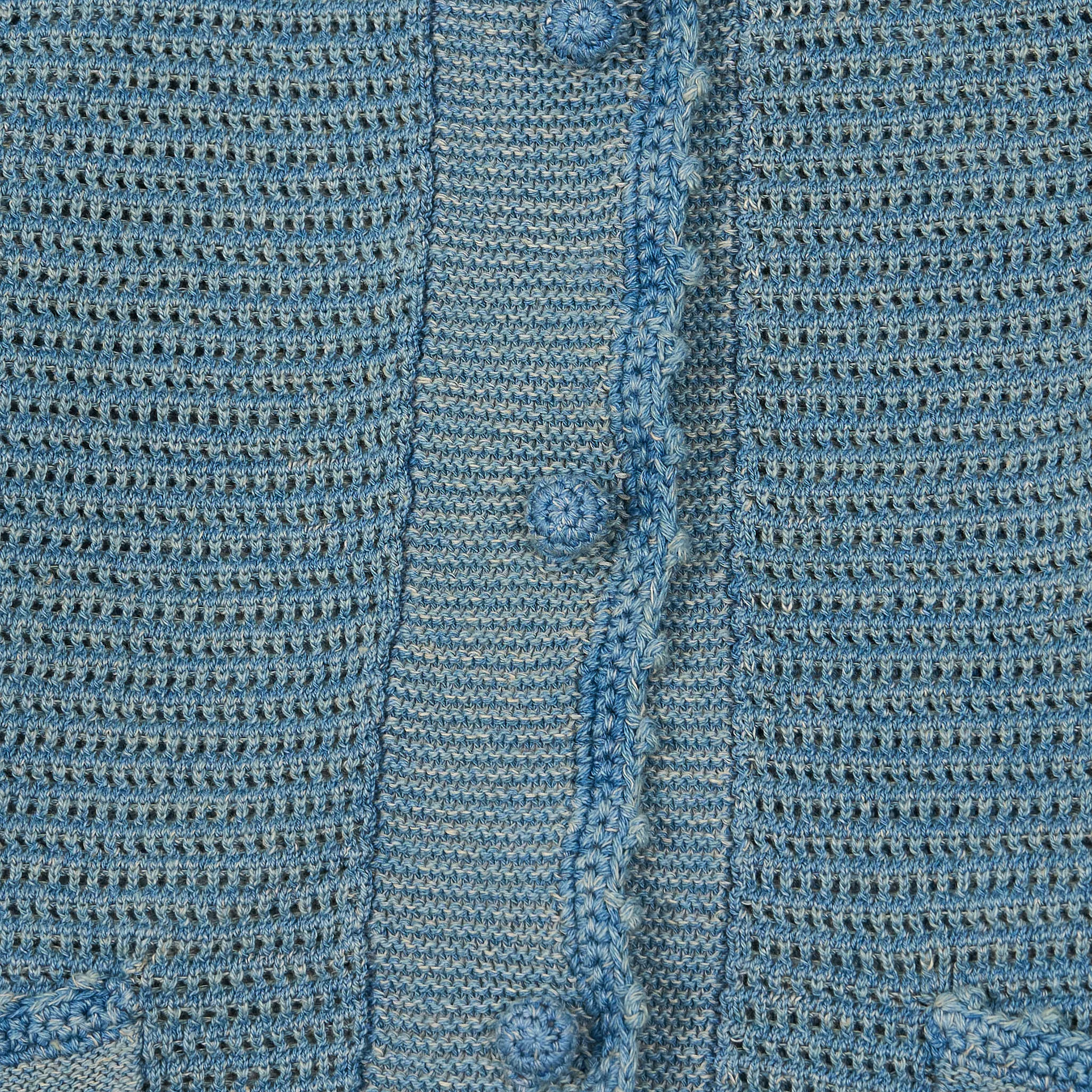 Double RL Ladies Linen-Cotton Pointelle Cardigan