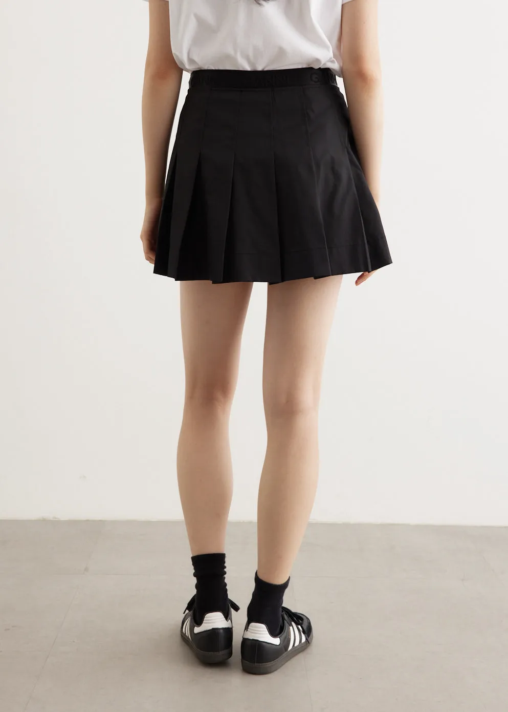 Duchesse Nylon Pleated Mini Skirt