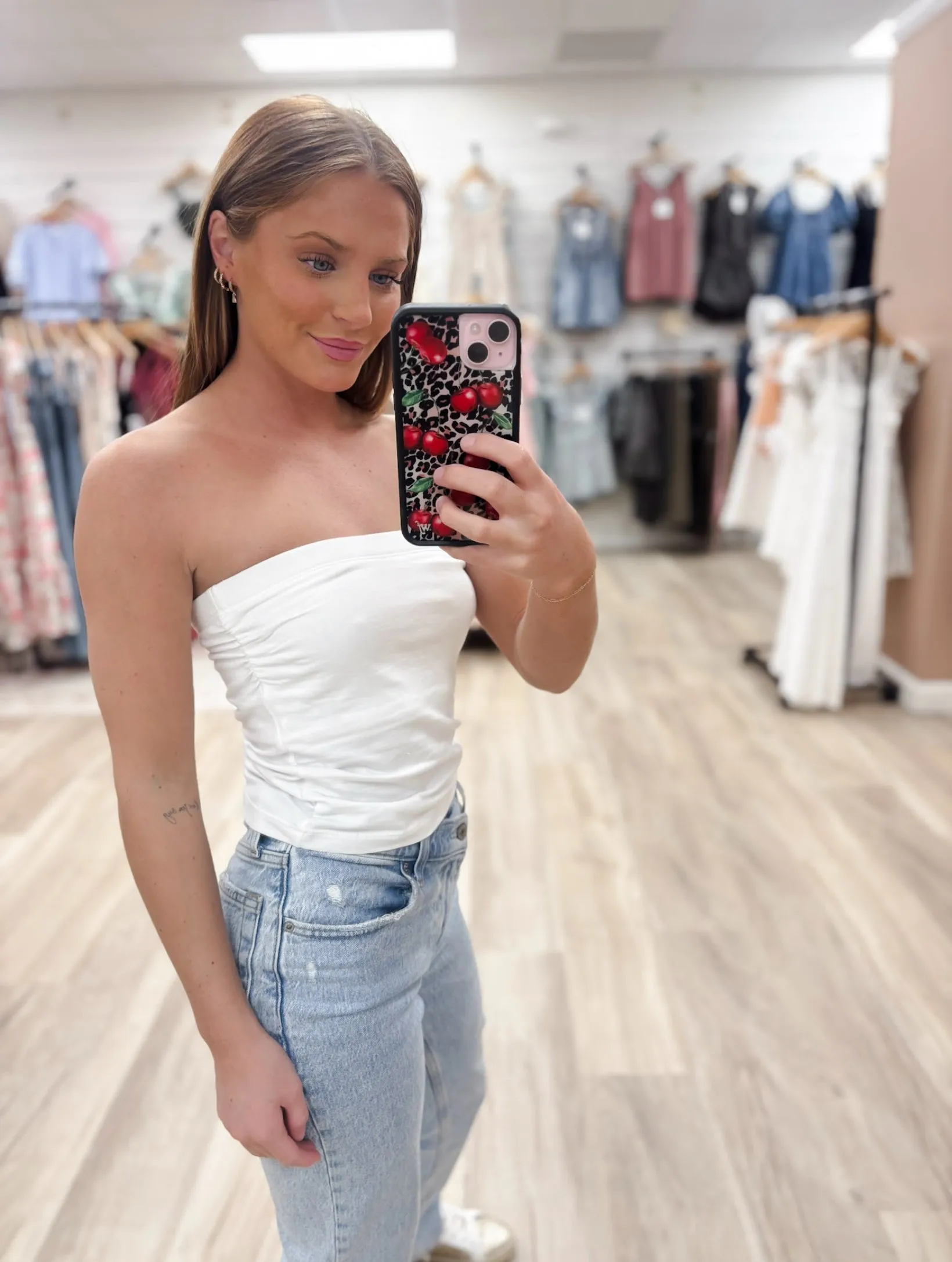 Effortless White Bra-In Tube Top