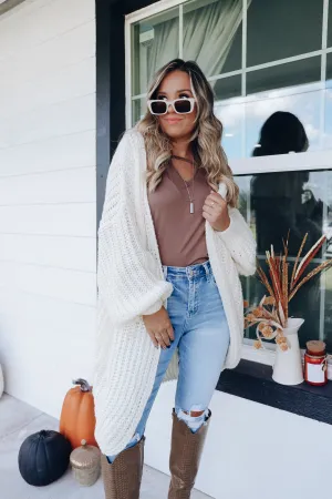 Embracing The Elements Knit Cardigan - Cream
