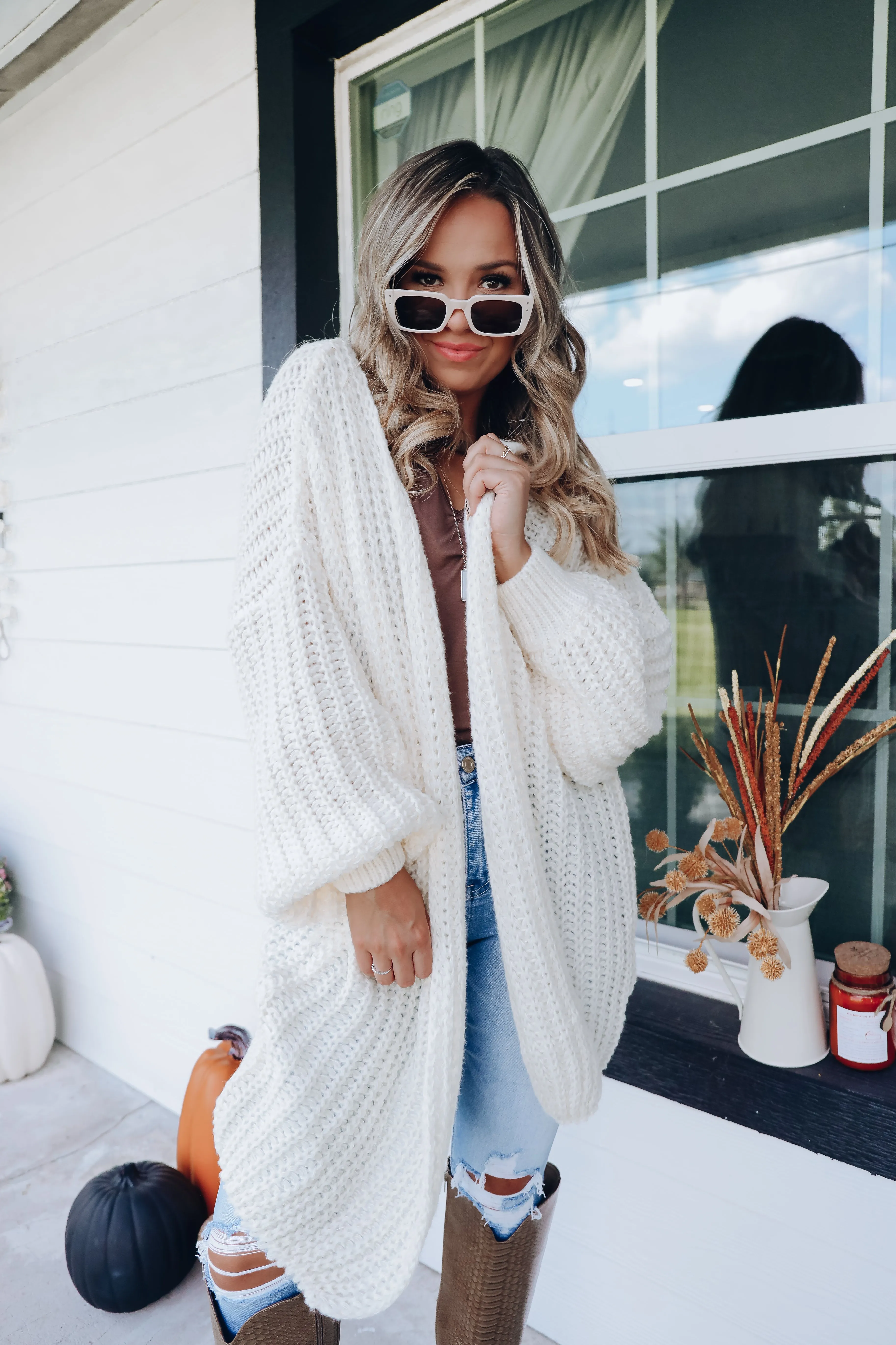 Embracing The Elements Knit Cardigan - Cream