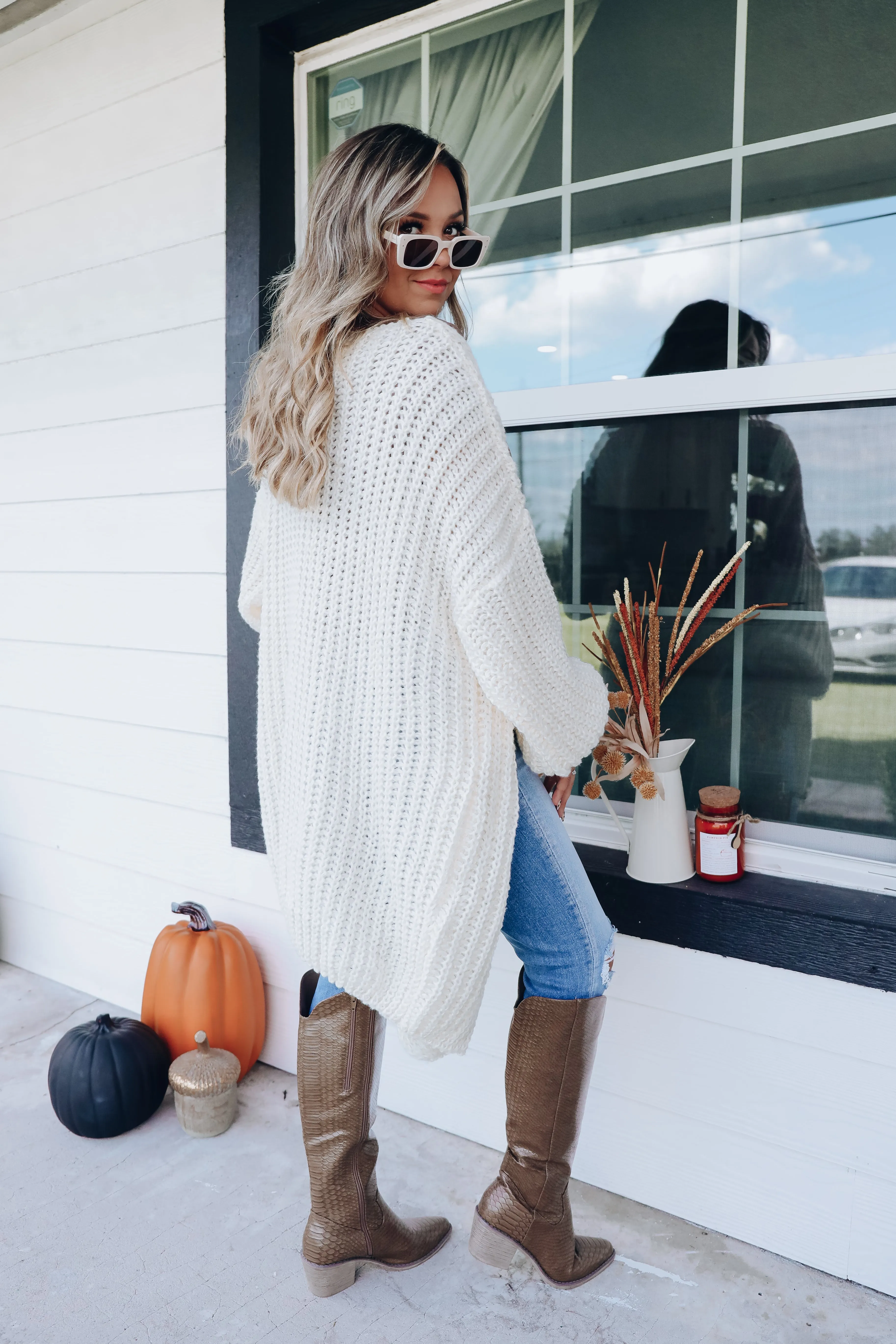 Embracing The Elements Knit Cardigan - Cream
