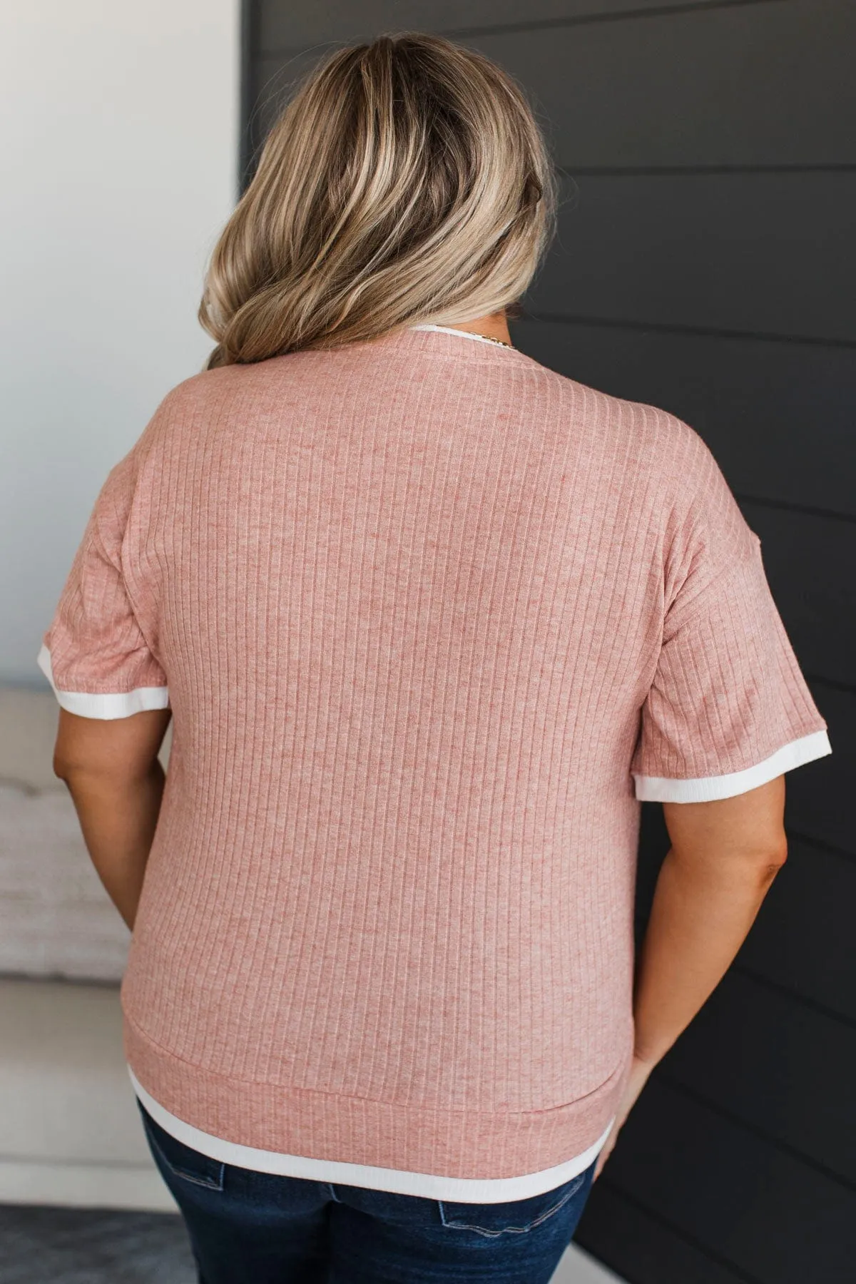 Essential To Me Short Sleeve Top- Coral