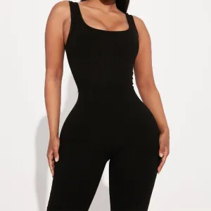 European And American-Style2023Summer New Women's Clothing Sunken Stripe Sleeveless Square Collar Hip-Lifting Trousers Slim Fit Bodysuit Foreign Trade Wholesale