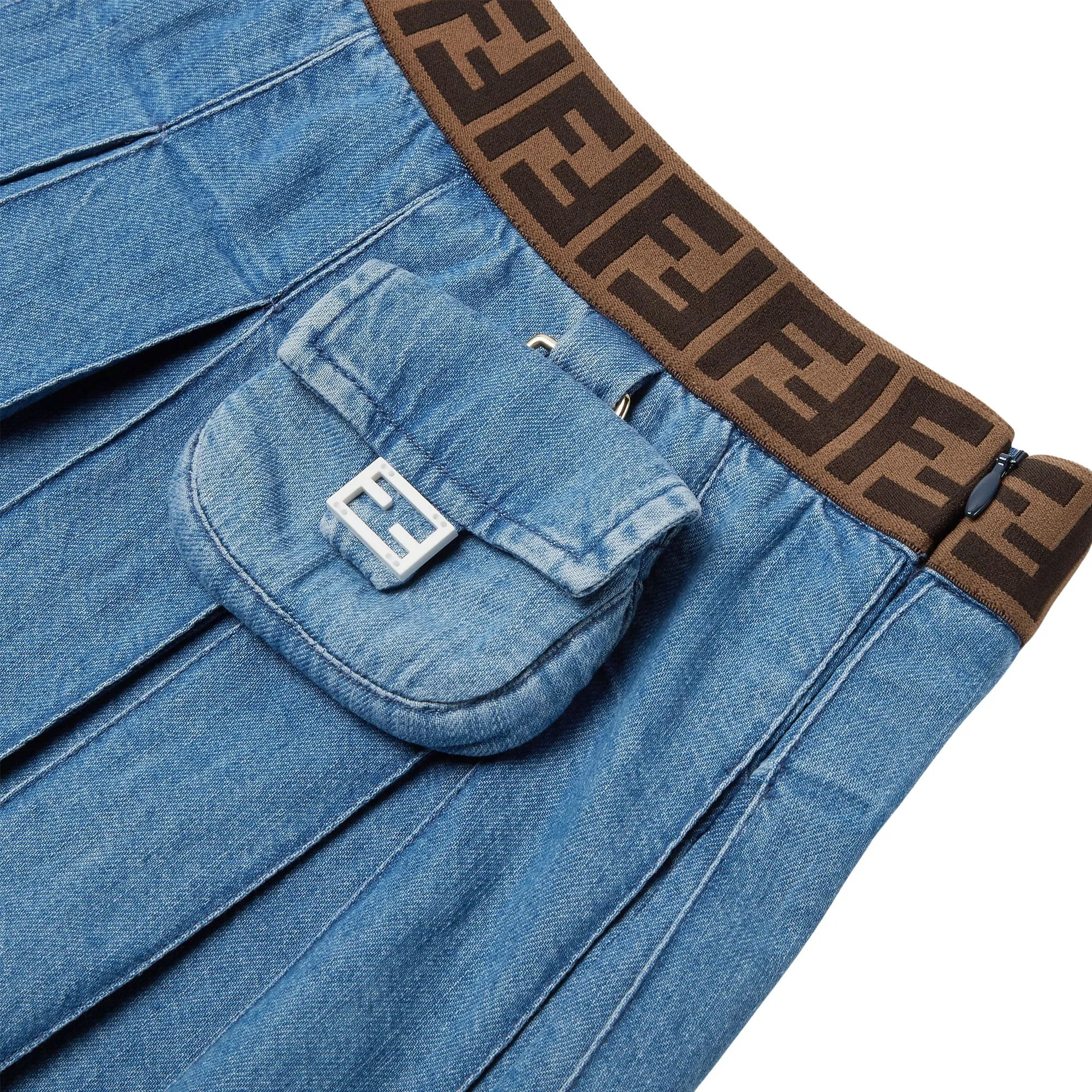 Fendi Jean Pleated Skirt