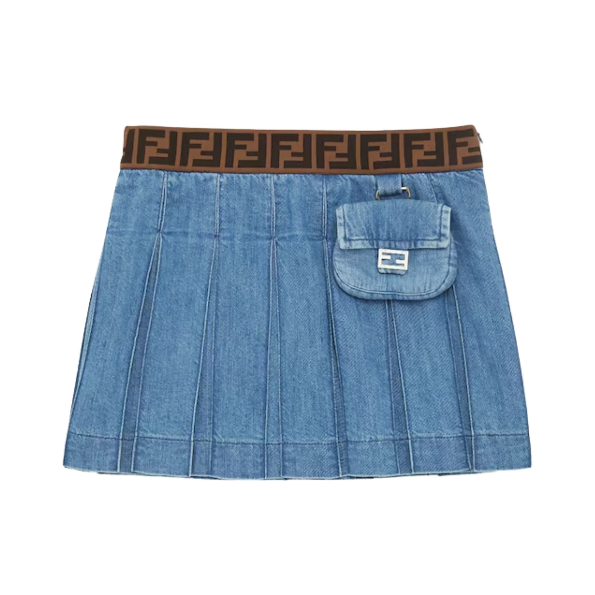 Fendi Jean Pleated Skirt