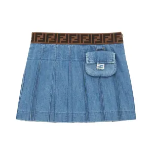 Fendi Jean Pleated Skirt