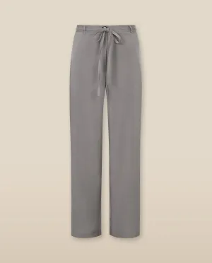 FINLEY | Grey Straight Leg Silk Trousers