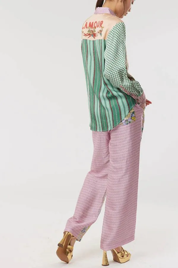 Floral and Butterfly Print Trousers
