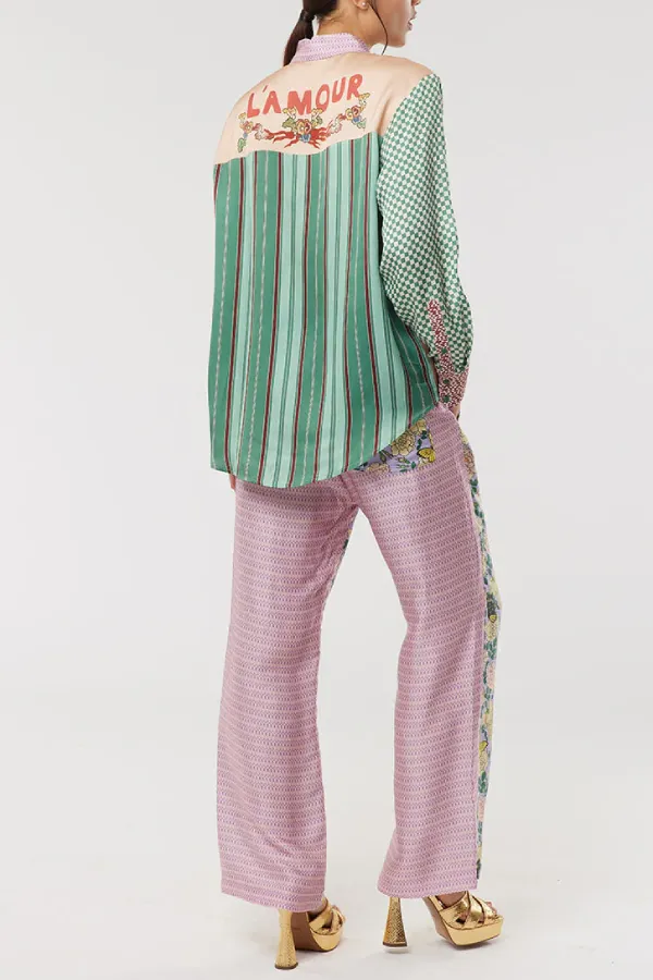 Floral and Butterfly Print Trousers