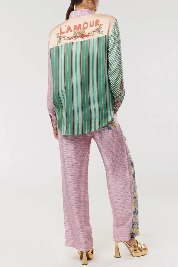 Floral and Butterfly Print Trousers