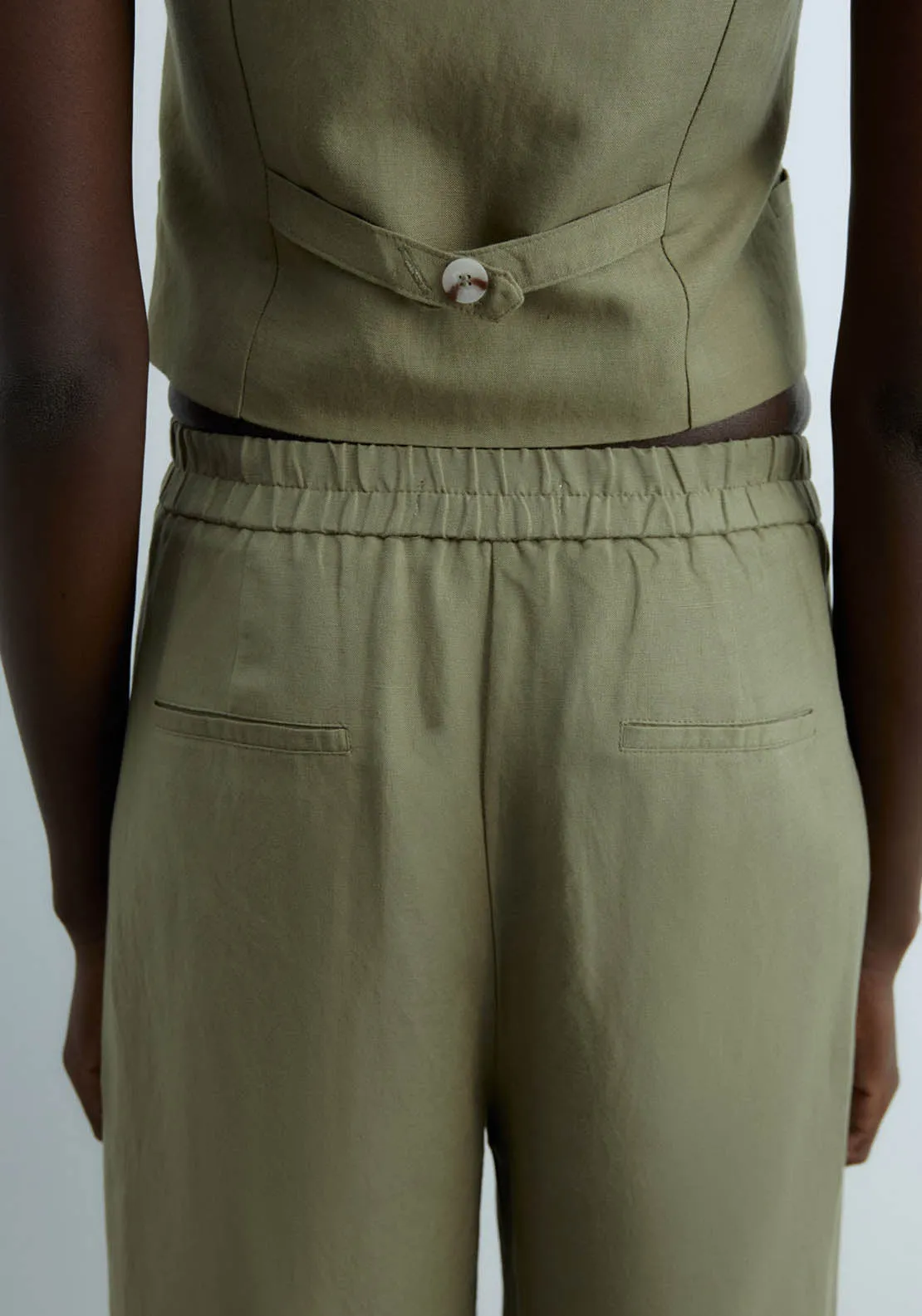 Formal Linen Trousers - Khaki