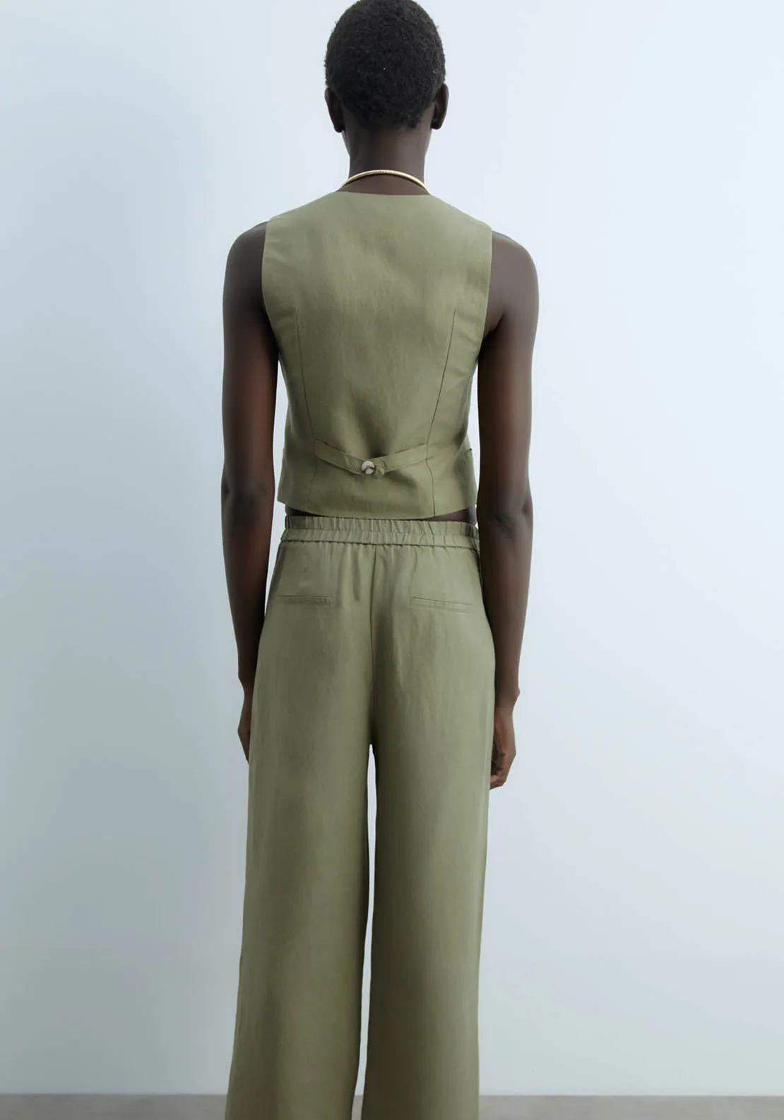 Formal Linen Trousers - Khaki