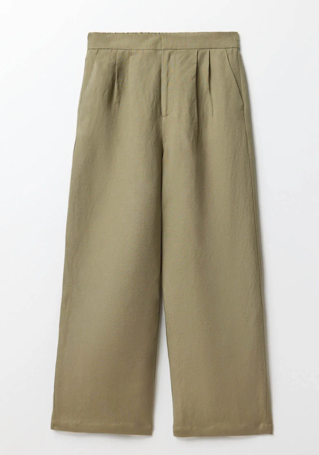 Formal Linen Trousers - Khaki