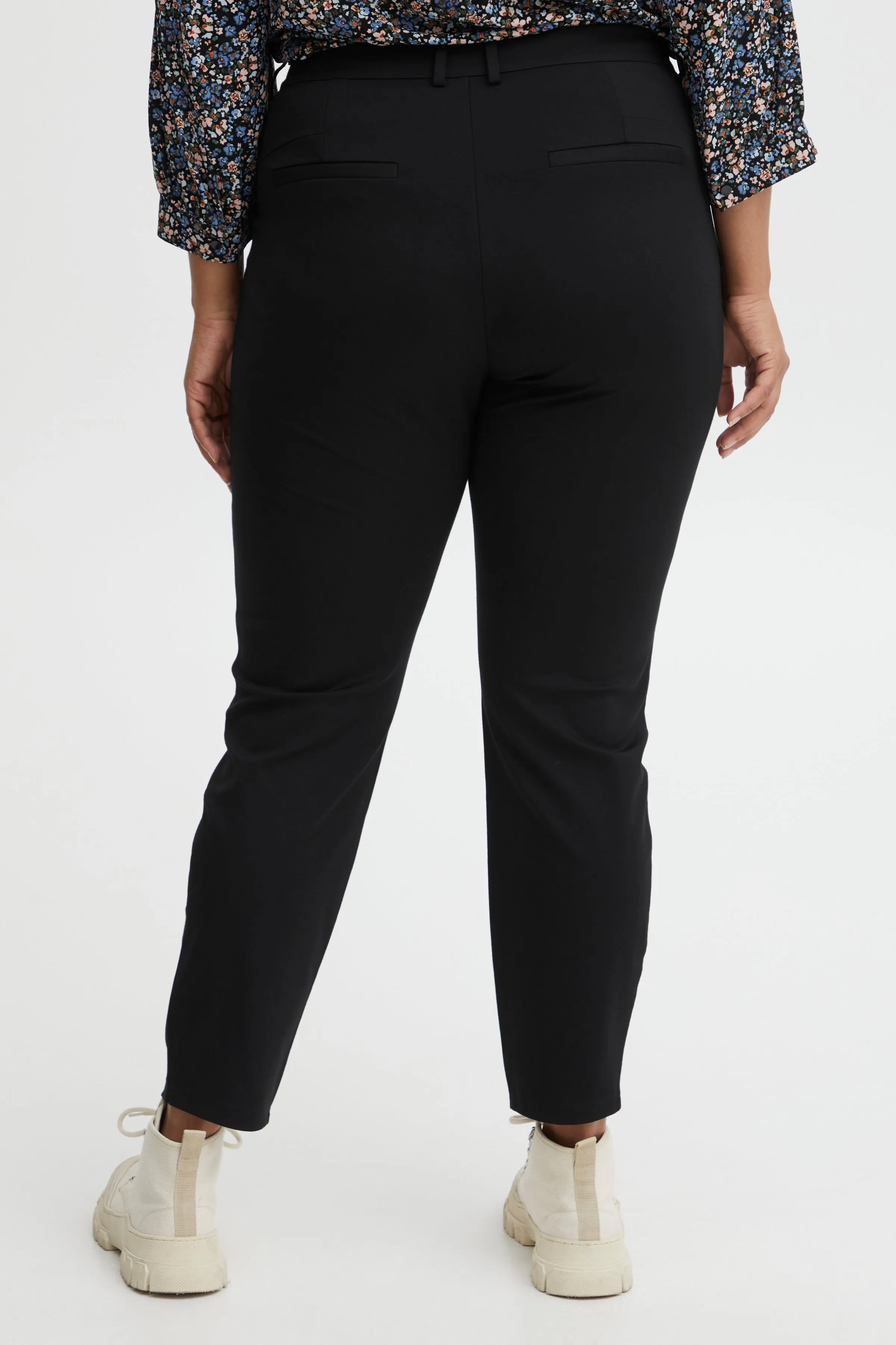 Fransa Plus Size Lano Trousers FPLANO  - Black curve trouser