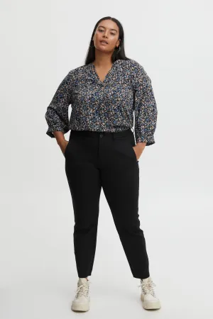 Fransa Plus Size Lano Trousers FPLANO  - Black curve trouser