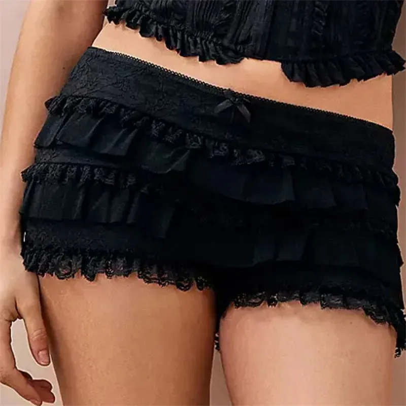 Free Ruffle Layered Lace Shorts