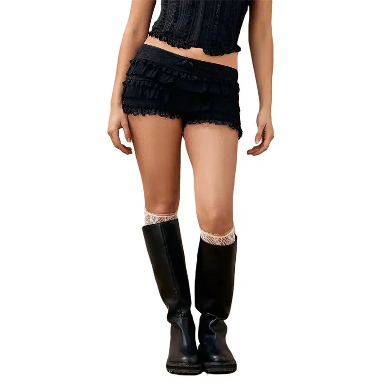 Free Ruffle Layered Lace Shorts