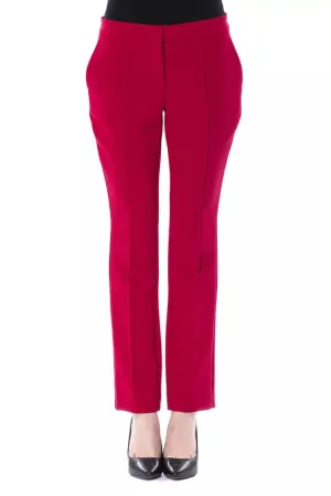 Fuchsia Polyester Women Pant