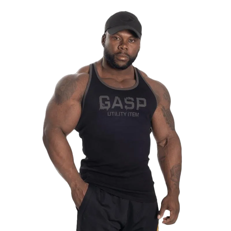 GASP Ribbed T-Back - Black